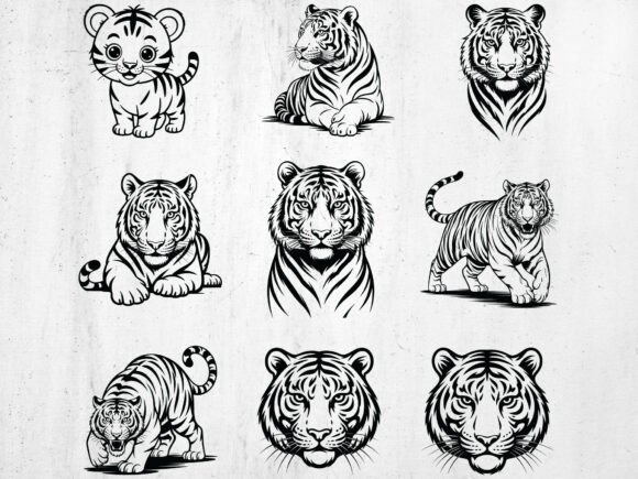 Download Tiger Svg Bundle, Tiger Head SVG - Tiger head Collection