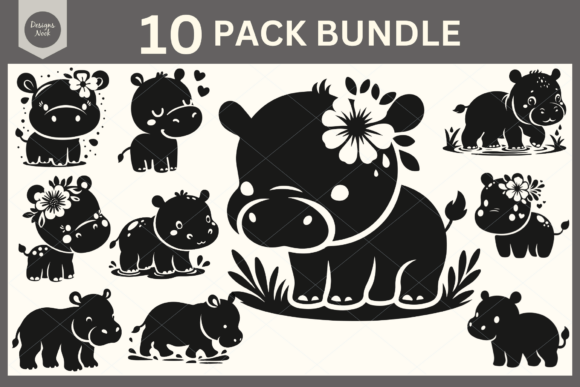 Download Baby Hippo SVG File Clipart Silhouette - Svg file Collection