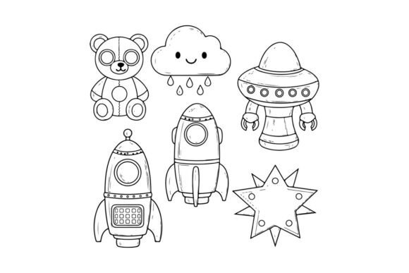 Download Cute Space Toys and Alien Vector Illustr - Alien vector Collection