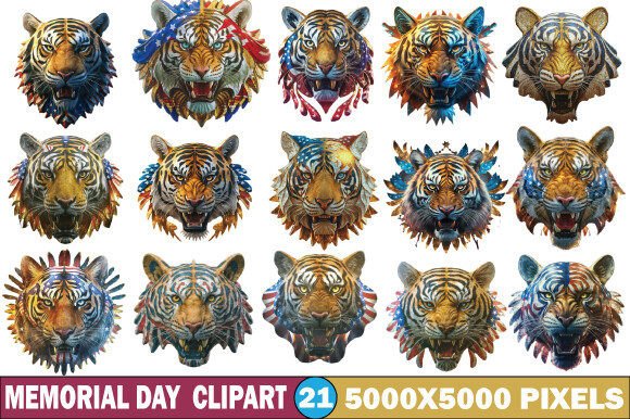 Download Memorial Day Watercolor Tiger Clipart - Tiger clipart Collection