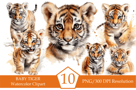 Download Watercolor Baby Tiger Clipart, Tigers - Tiger clipart Collection