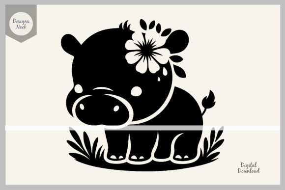 Download Baby Hippo SVG File Clipart Silhouette - Svg file Collection