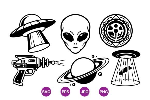 Download Retro SciFi Alien Vector Illustrations - Alien vector Collection